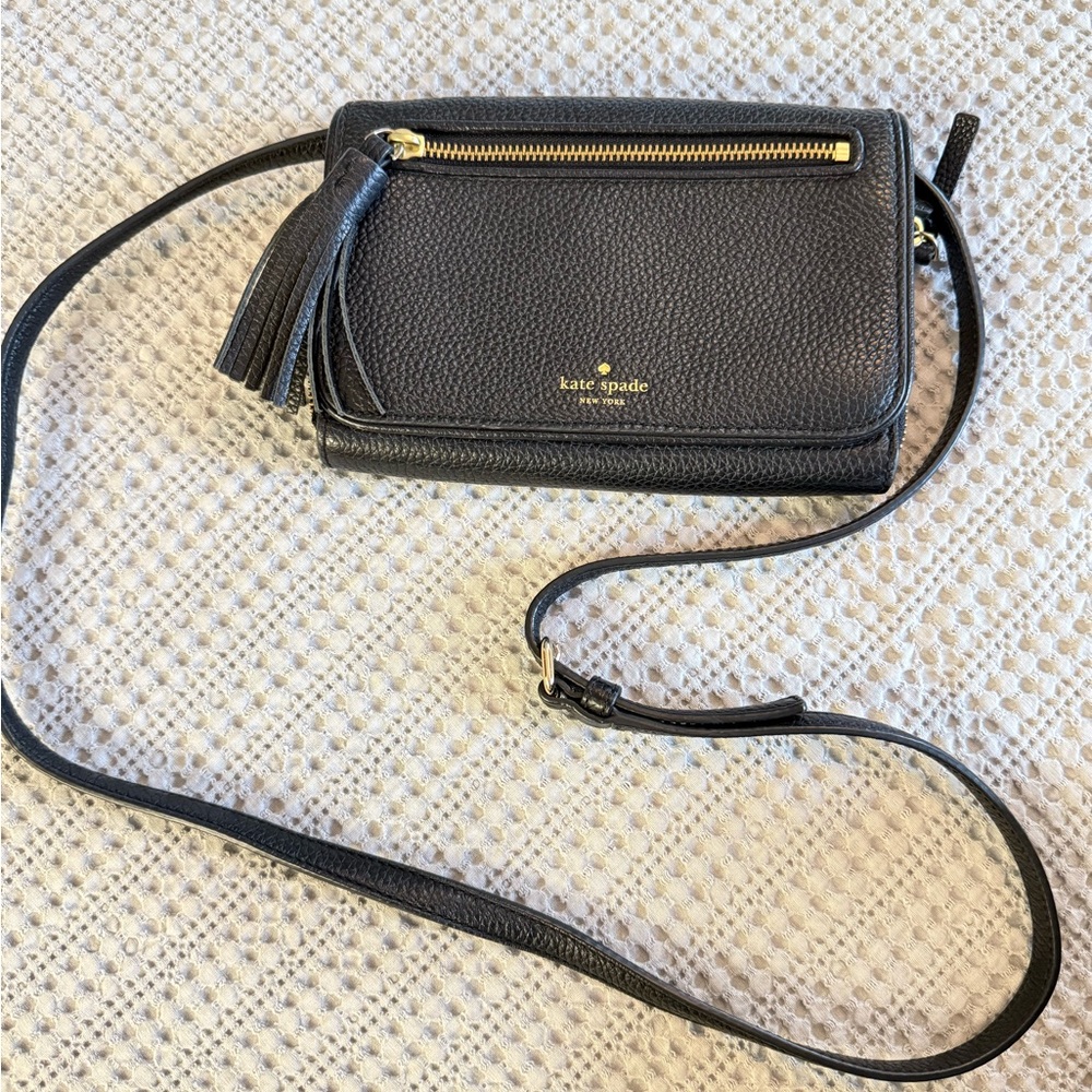 Kate Spade Black Leather Crossbody Bag